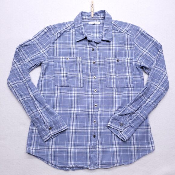 Pacsun Casual Button Up Short Sleeve Shirt Mens Size Extra Small XS Blue White - Picture 2 of 11